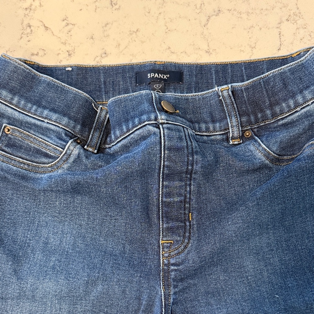 SPANX Blue Stretch High-Rise Jeggings